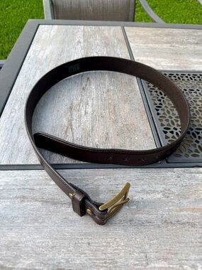5.11 Tactical Brown Leather Belt with Brass-Tone Buckle